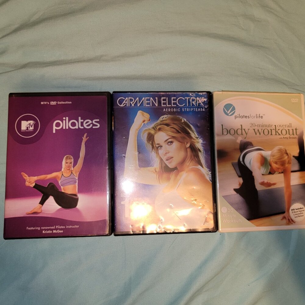 Lot 3 Carmen Electra Striptease Workout Dance DVD Fitness MTV Pilates For Life